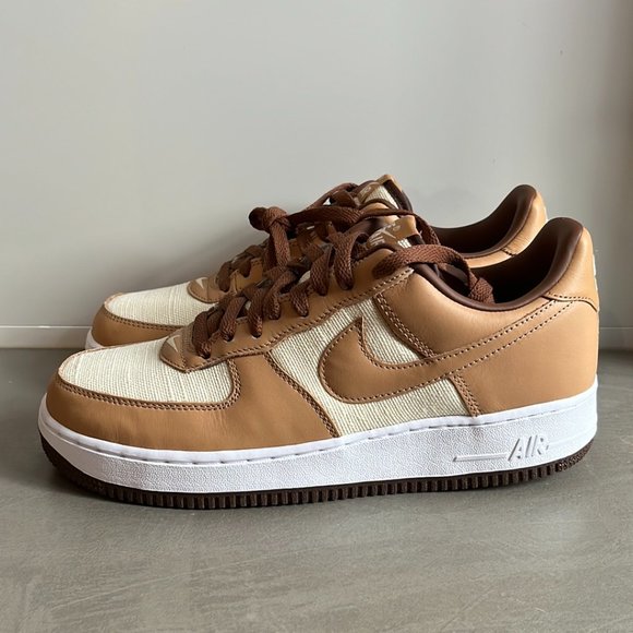 Nike Air Force 1 QS Natural, Underbrush and Acorn Sneakers - Picture 1 of 11